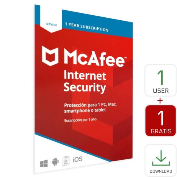 McAfee Internet Security 1 User 1 Año + 1Pc Gratis EDICIÓN GLOBAL