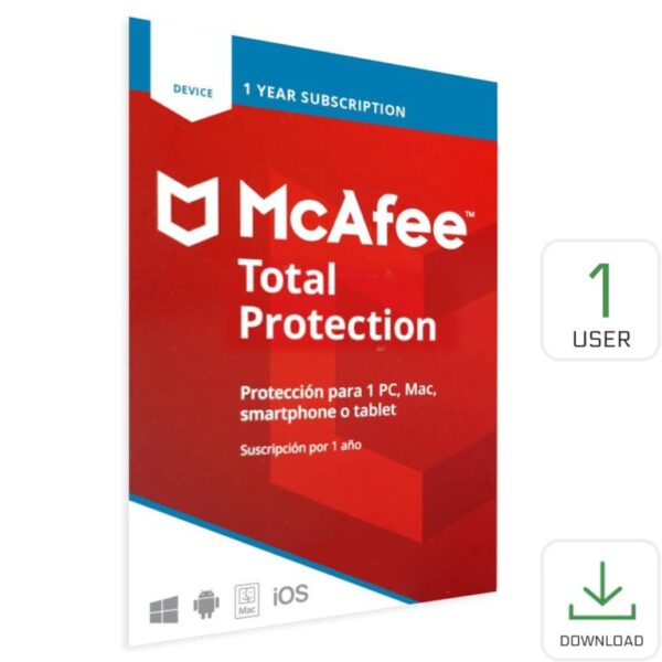 McAfee Total Protection 1 User 1 Año EDICIÓN GLOBAL